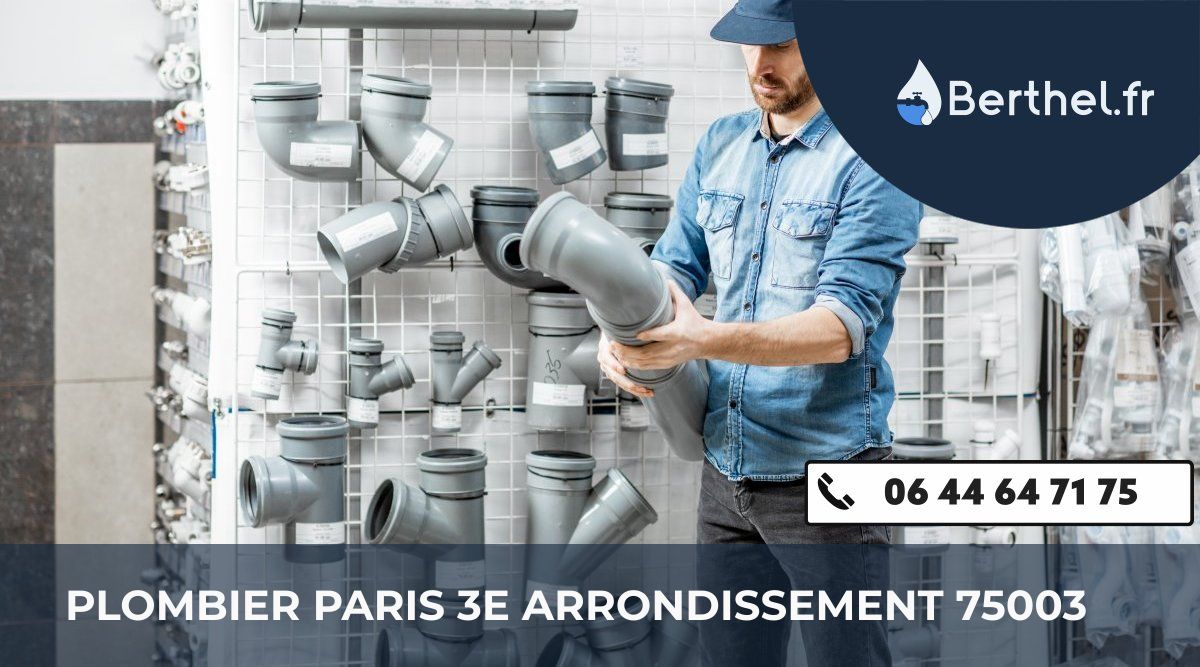 Dépannage plombier Paris 3e Arrondissement